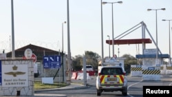 The entrance of RAF Akrotiri, a British sovereign base in Cyprus.