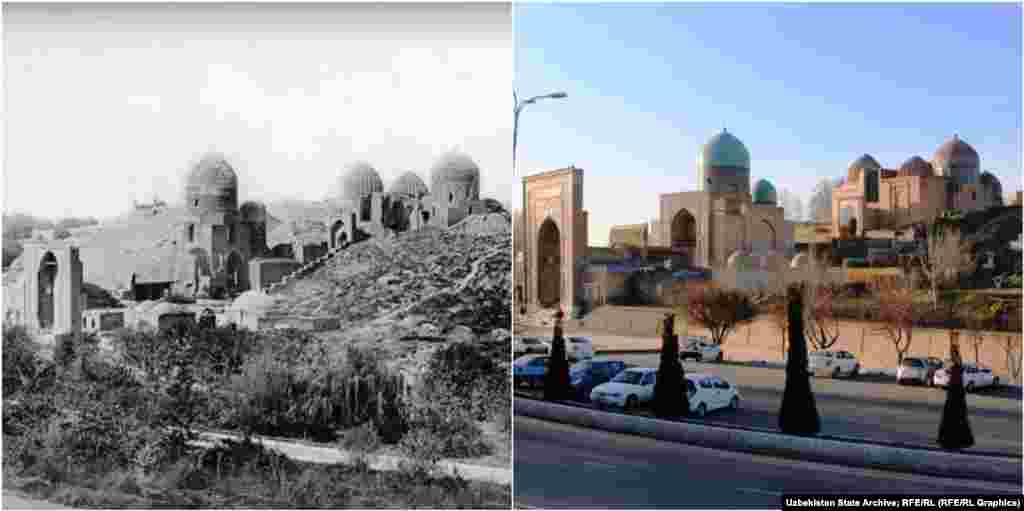 The Shah-i Zinda mausoleum.