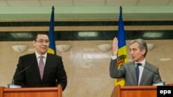 Foștii premieri ai României și R.Moldova, Victor Ponta și Iurie Leanca, Chișinău, 14 martie 2014