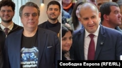Комбинация от снимки на лидера на ПП Асен Василея (вляво) и лидерa на "Прогресивна България Румен Радев.