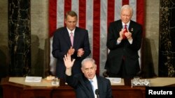  Нетаняху по време на речта си пред Конгреса на Съединени американски щати 