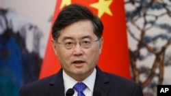 China's dismissed foreign minister, Qin Gang, has not been seen in public since late last month. (file photo)