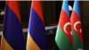 Turkey - Flags of Armenia and Azerbaijan are displayed during a meeting of their foreign ministers in Istanbul, October18, 2024.