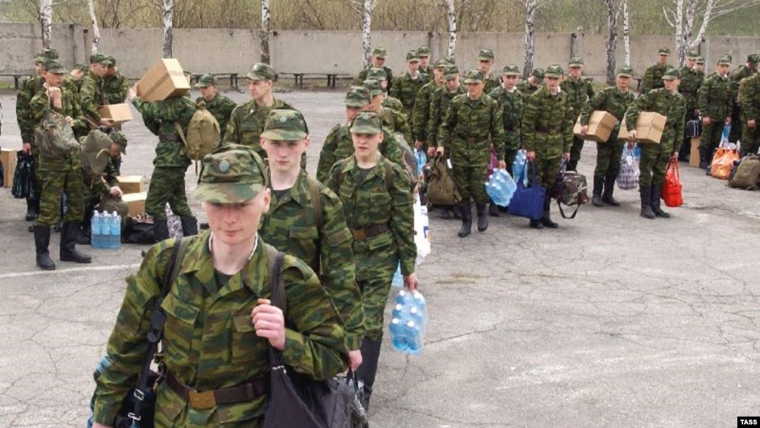 Recruits at a conscription center in Novosibirsk