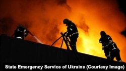 Пожар в Одессе после одного из российских ударов