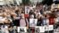 Protesters in Sarajevo mark the fifth anniversary of the murder of Dzenan Memic on September 11, 2021.