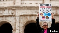 Акция в Риме за бойкот Олимпиады в Пекине (архивное фото)