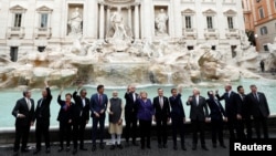 Liderët e G20-ës gjatë samitit në Romë të Italisë më 31 tetor. 
