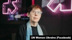 Наталія Лігачова, шефредакторка інтернет-видання «Детектор медіа», учасниця MediaForShe Congress. Київ, 26 жовтня 2021 року