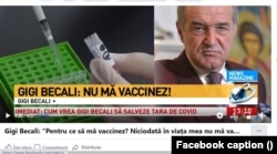 26.000 de reacții, 1,9 milioane de vizualizări și 2.500 de comentarii a avut un clip care promova un mesaj anti-vaccinist distribuit de siteul televiziunii Antena 3.