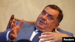 Milorad Dodik interjút ad a Reutersnek Banja Lukában 2018. szeptember 26-án