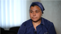 Анастасия Ясагашвили во время интервью в колонии, где она отбывает заключение
