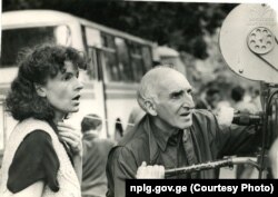 ნანა ჯორჯაძე ფილმის გადაღების დროს