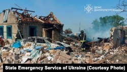Орус армиясынын соккусуна кабылган үй, Вликомихайлов, Днепропетров облусу, Украина, 13-июль, 2025