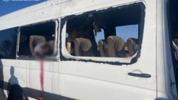 Последствия атаки беспилотников на пассажирский автобус в Никополе
