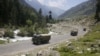 Indian army trucks move along a highway leading to Ladakh in India-administered Kashmir. (file photo)