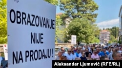 Poruka sa protesta Sindikata obrazovanja u Podgorici, 7. jul 2025.