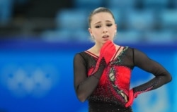 Камила Валиева после выступления в командном соревновании на Олимпиаде в Пекине, 7 февраля 2022 года