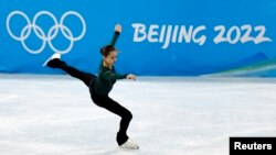 Kamila Valieva la antrenament, Rink Capital Indoor Stadium, Beijing, China, 11 februarie 2022