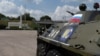Vehicul militar al armatei ruse în Transnistria, care de zeci de ani asigură o așa-zisă „misiune de menținere a păcii” în zonă.