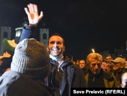 Milojko Spajić tokom protesta zbog obaranja Krivokapićeve Vlade, februar 2022.