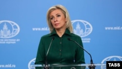 RUSSIA - Russian Foreign Ministry Spokesperson Maria Zakharova speaks at a news briefing in Moscow, January 20, 2022.