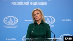 Purtătoarea de cuvânt al Ministerului de Externe al F. Ruse, Maria Zaharova. 