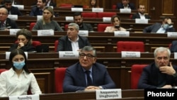 Armenia - Deputies from the ruling Civil Contract party attend a session of parliament, Yerevan, February 9, 2022.