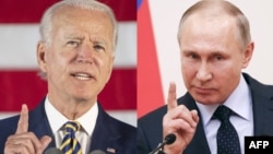 Președintele SUA, Joe Biden (stânga) și președintele Federației Ruse, Vladimir Putin (colaj)