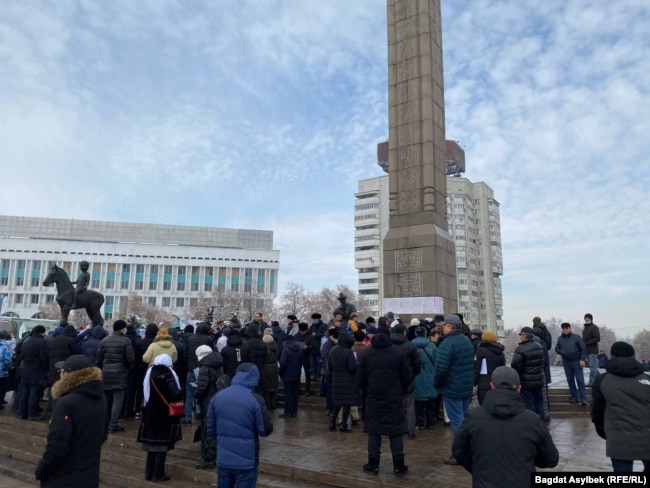 Митинг на 40-й день Кровавого января. Алматы, 13 февраля 2022 года