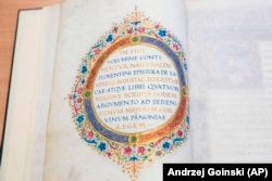 A detail of an opening page of the 15th-century manuscript.