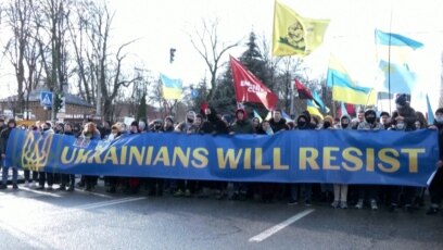 Ukrainians March In Kyiv Against Russian Aggression