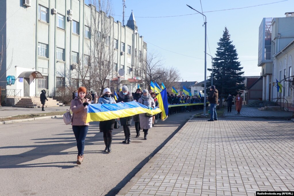 Хода з українським стягом пройшла 16 лютого в Генічеську