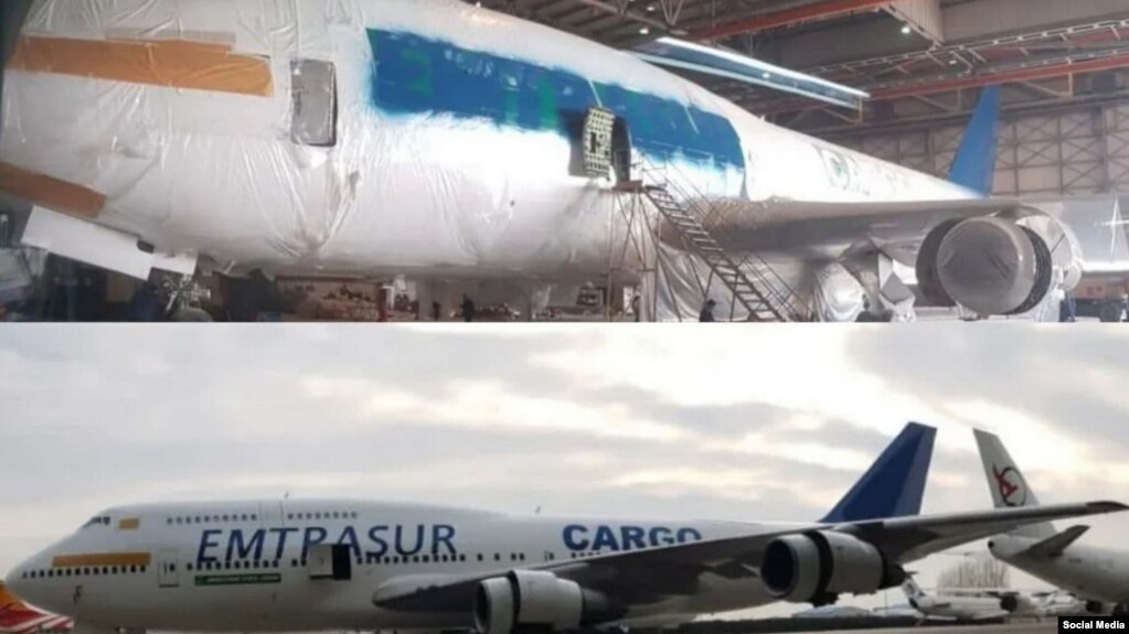 هواپیمای ماهان‌ایر که پس از تغییر نوشته‌های روی آن تحویل شرکت ونزوئلایی «امتراسور» شد
