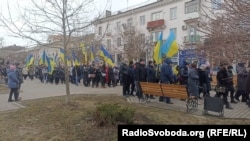 Бердянськ у День єднання напередодні повномасштабного вторгнення Російських військ в Україну, 16 лютого 2022 року
