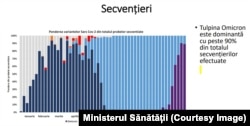 Tulpina Omicron este dominantă în România