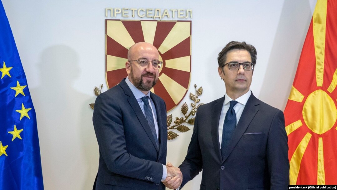 Šarl Mišel i Stevo Pendarovski u Skoplju