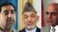Outgoing Afghan President Hamid Karzai (center) flanked by presidential candidates Abdullah Abdullah (left) and Ashraf Ghani