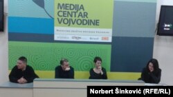 Sa konferencije za novinare, Biljana Stanković, Zoran Petakov, Smiljana Milinkov, Jelena Anđelovska