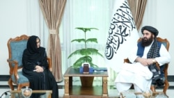 له امیرخان متقي سره د یوناما د نوې مشرې رباب فاطمې لومړۍ لیدنه 