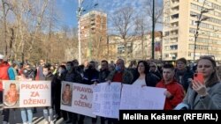 Protesti zbog smrti djevojčice Džene Gadžun, Sarajevo, 18. februar 2022. 