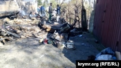 Последствия пожара в поселке ГРЭС под Севастополем, 19 февраля 2022