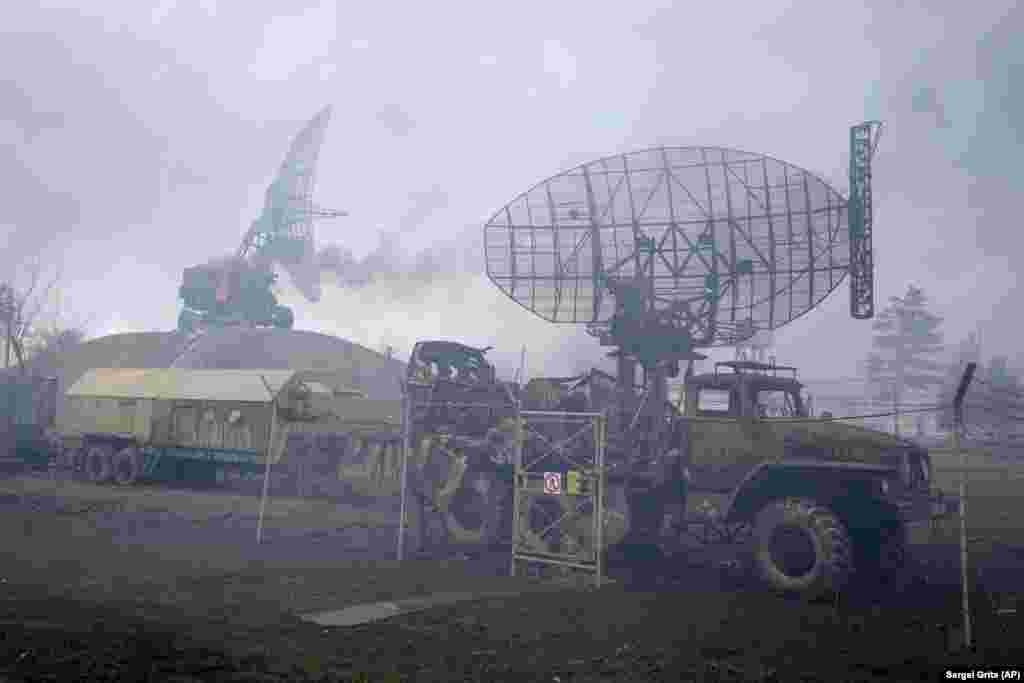 A destroyed radar system in the southern port city of Mariupol on February 24, the day Russia launched its full-scale invasion of Ukraine.&nbsp;