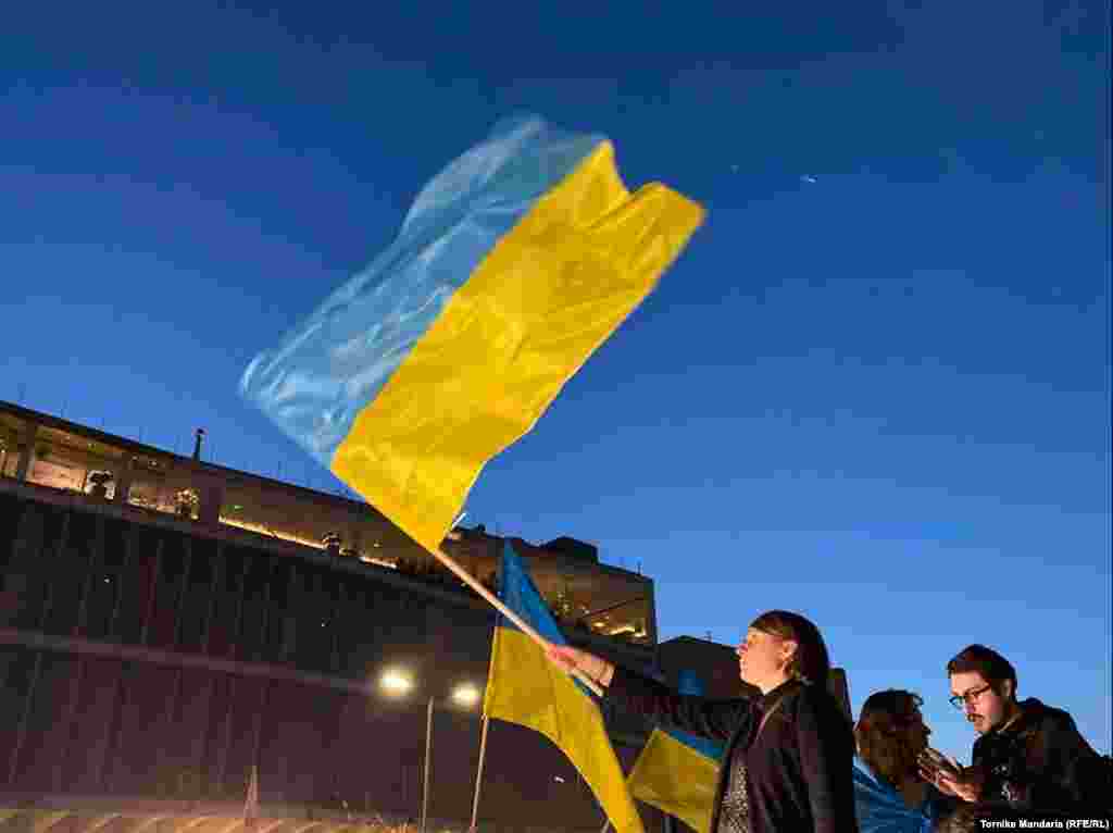 S-a protestat împotriva războiului din Ucraina și la Tbilisi, Georgia. Imagini din Piața Libertății. 24 februarie, 2022