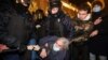 Russian police detain a demonstrator during a protest against Russia&#39;s invasion of Ukraine in central St. Petersburg.&nbsp;&nbsp;