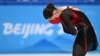 A doppingbotrányba keveredő 15 éves Kamila Valijeva a pekingi téli olimpián 2022. február 17-én. Ő sem indulhat a márciusi világbajnokságon