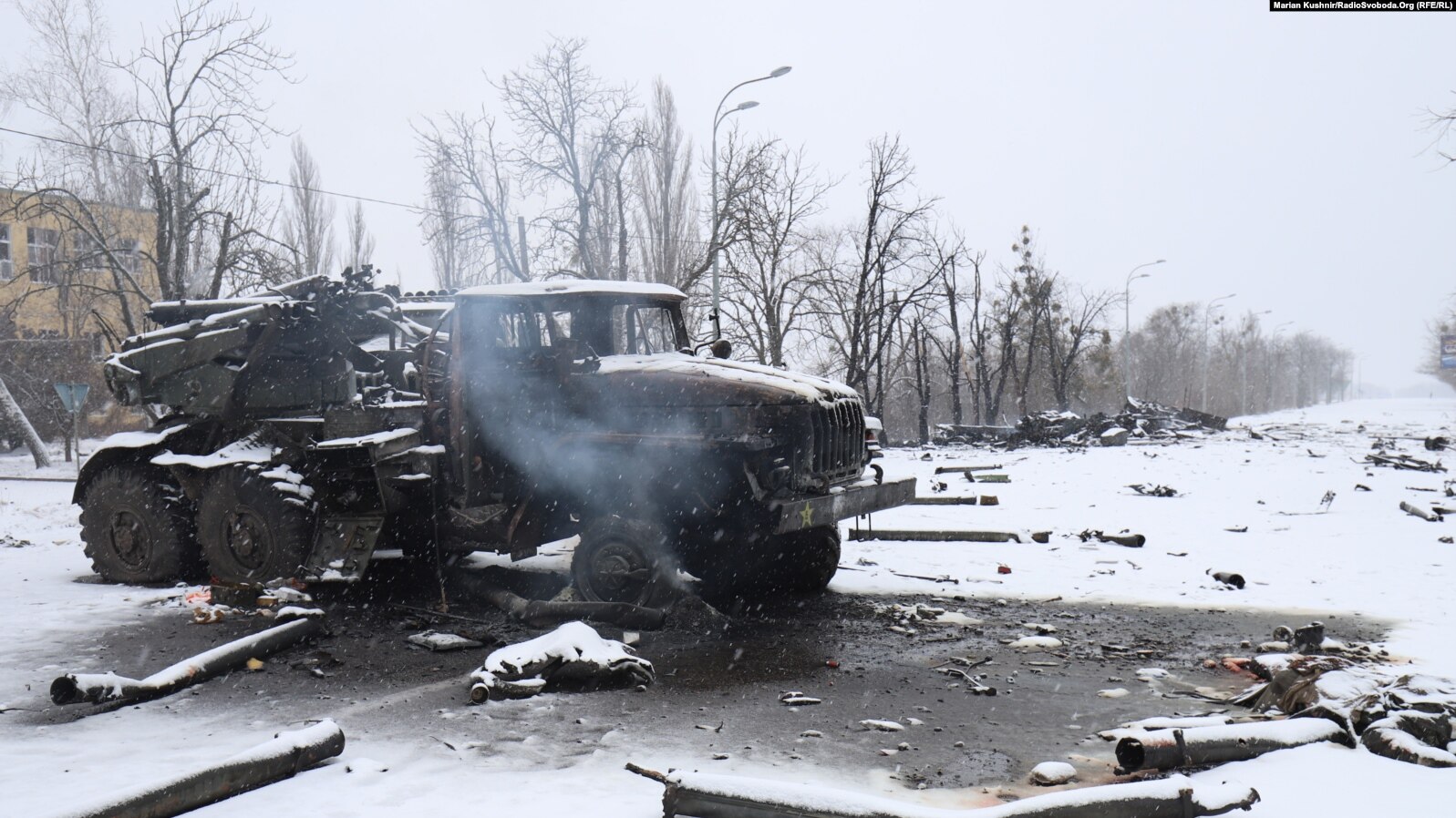 Харьков атаковали. Уничтоженная украинская колонна.