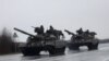 UKRAINE -- Tanks move into the city, after Russian President Vladimir Putin authorized a military operation in eastern Ukraine, in Mariupol, February 24, 2022