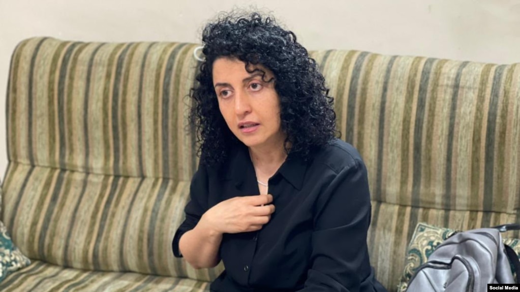 Iranian activist Narges Mohammadi, pictured on February 22, was granted a release from prison to obtain medical treatment. 