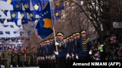 Parakalimi i pjesëtarëve të Forcës së Sigurisë së Kosovës në nder të 14-vjetorit të shpalljes së pavarësisë së Kosovës. Prishtinë, 17 shkurt, 2022.